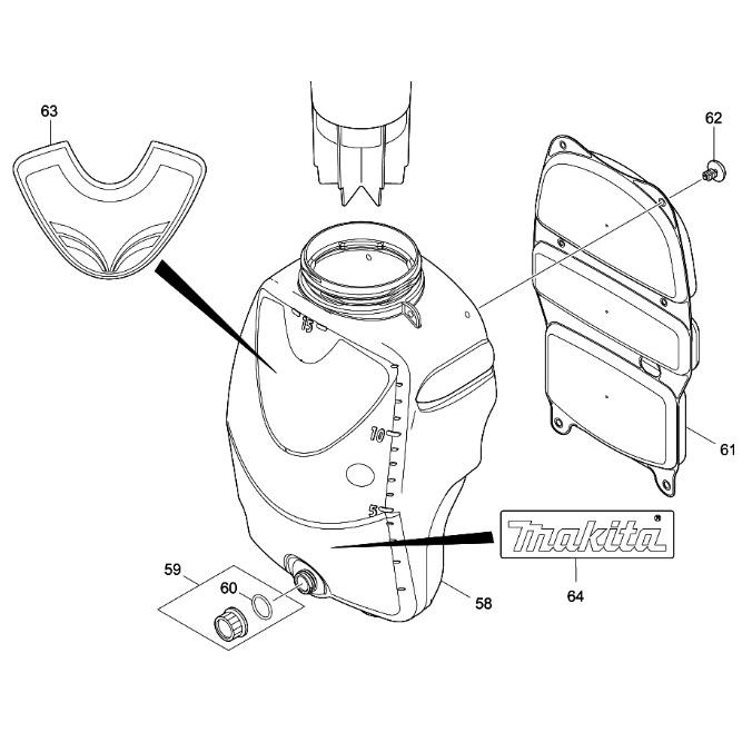 マキタ makita 純正部品 充電式噴霧器MUS156D用薬剤タンク15L