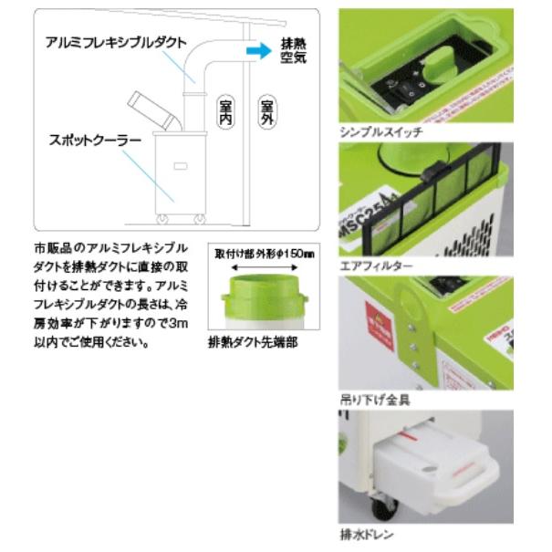 ワキタ 代引き不可 MEIHO スポットクーラー板金筐体 単相100V自動首