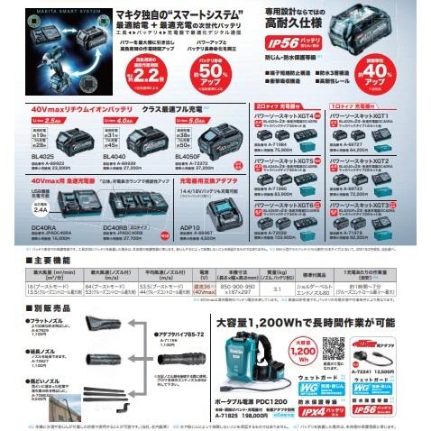 マキタ makita 40Vmax充電式ブロワ MUB001GZ 本体のみ ※バッテリ マキタ makita 40Vmax充電式ブロワ MUB001GZ 本体のみ ※バッテリ