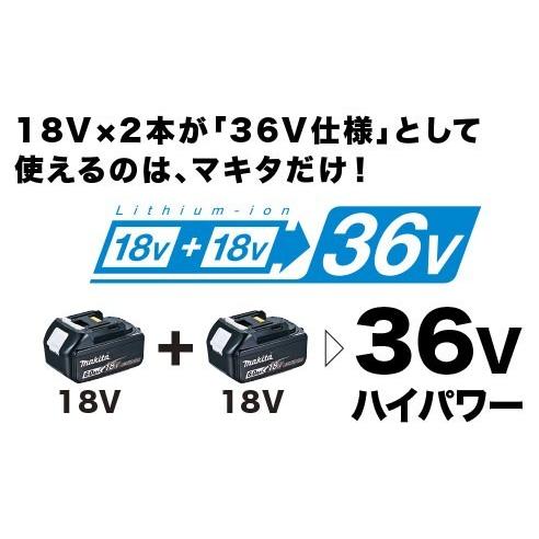 マキタ（makita） 36V（18+18）充電式ブロワ MUB361DPG2 6.0Ahバッテリ