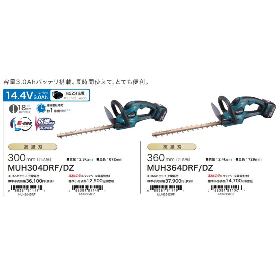 Makita マキタ 充電式生垣バリカン 14 4v Muh304drf 3 0ahバッテリ 充電器付 刈込幅300mm 高級刃仕様 Muh304drf ハンズコテラ Yahoo ショップ 通販 Yahoo ショッピング