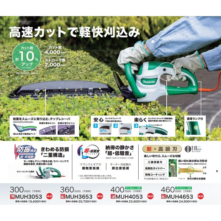 makita マキタ  生垣バリカン　  新・高級刃仕様　刈込幅360mm　[MUH3653]｜handskotera｜12