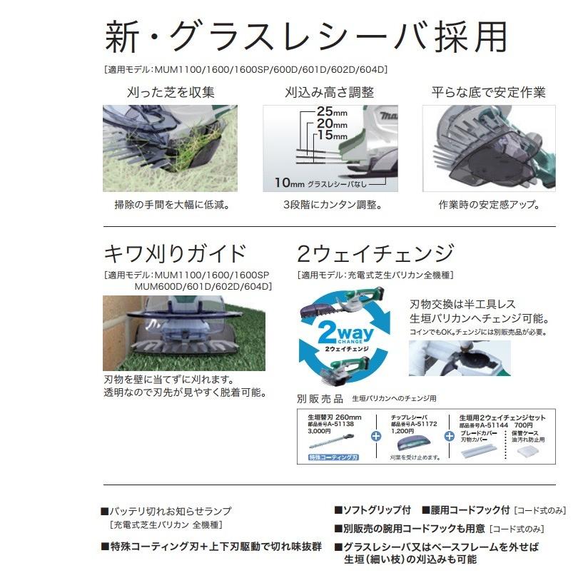 makita マキタ 充電式芝生バリカン 14.4V MUM602DRF 刈込幅160mm 3.0Ah