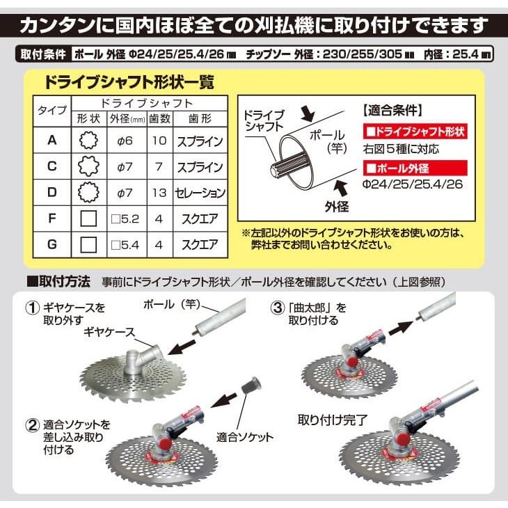 ニシガキ 刈払機用アタッチメント 曲太郎 可変角度60度 チップソー1枚