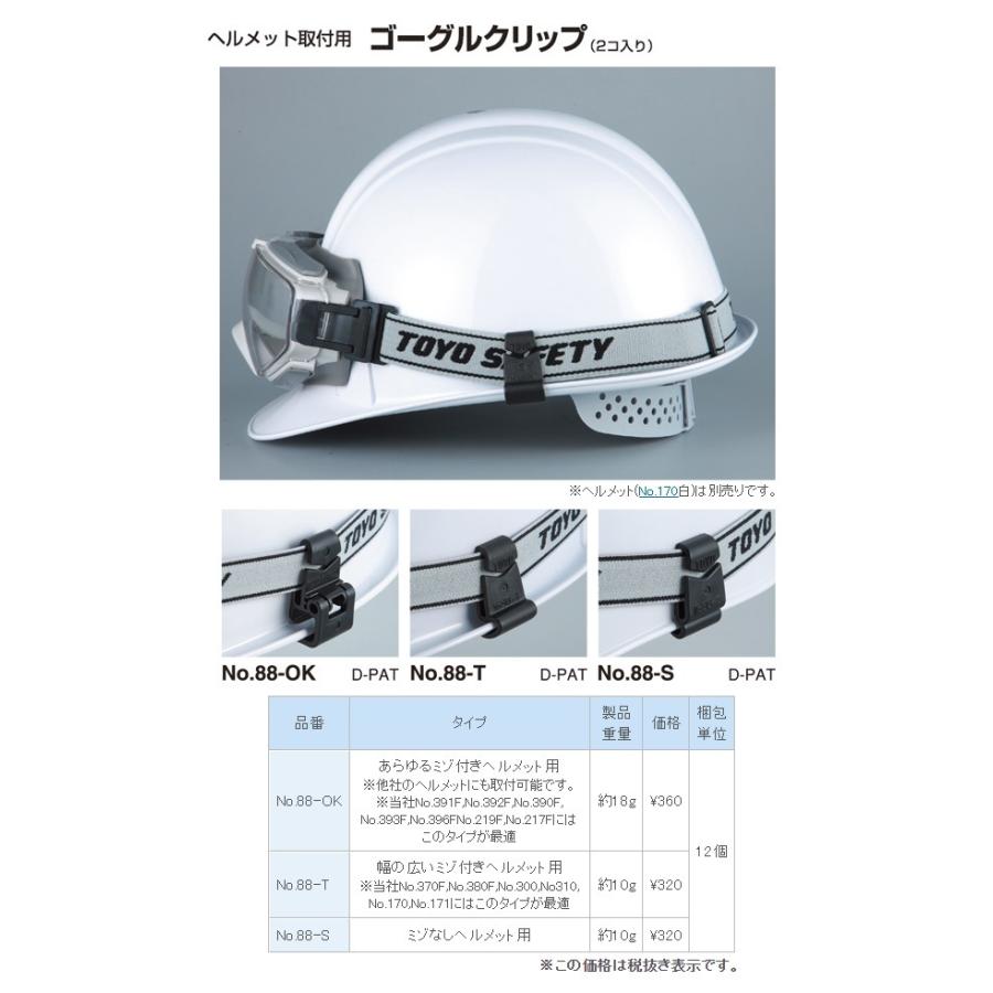 在庫特価 TOYO トーヨーセーフティ ヘルメット取付用 ゴーグルクリップ