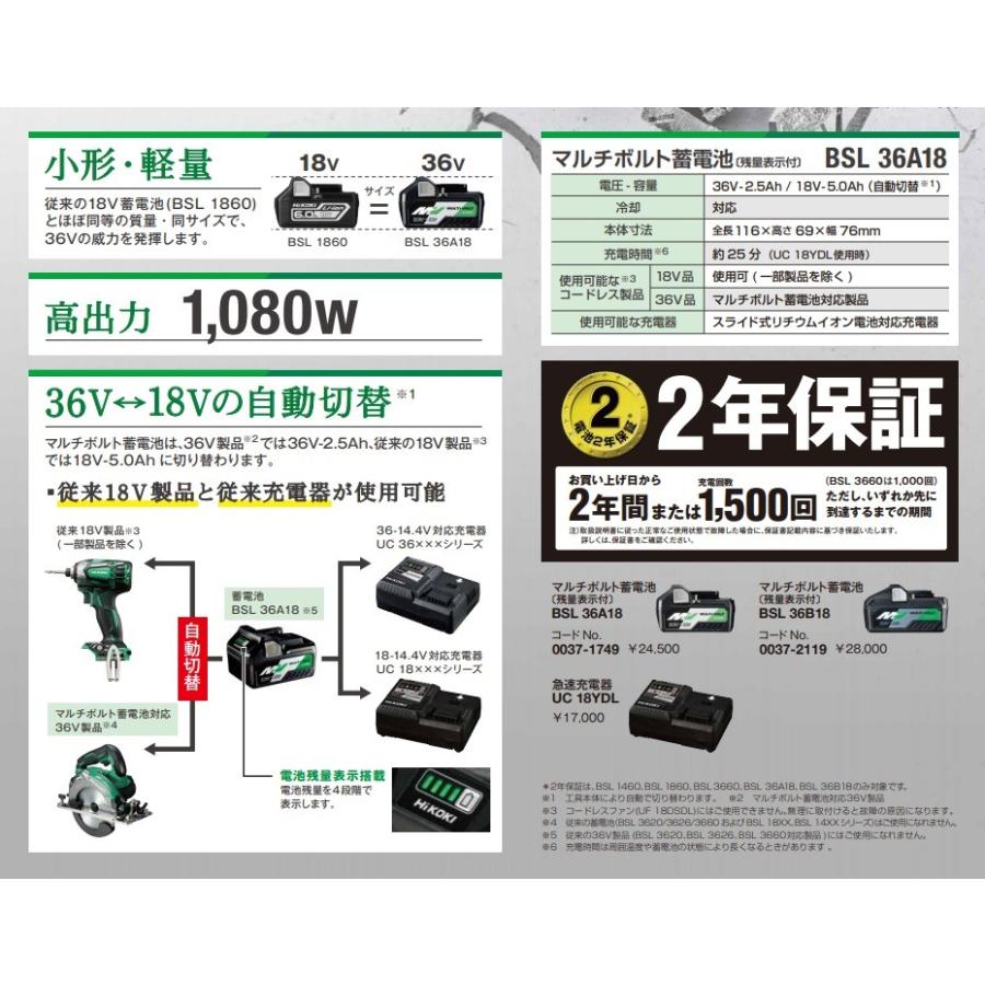 HiKOKI 工機  コードレス仕上釘打機  マルチボルト(36V)  NT3640DA(NNK)  本体＋ケース （蓄電池・充電器別売）｜handskotera｜10