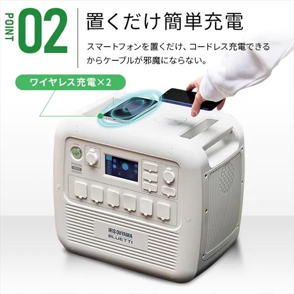 アイリスオーヤマ　ポータブル電源　PS2000AA-W IRIS OHYAMA（アイリスオーヤマ） ※僅少※IRISアイリス×BLUETTIブルー