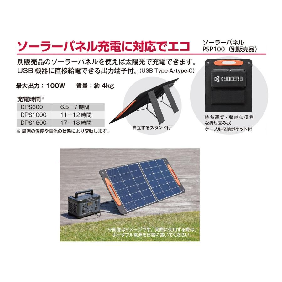 KYOCERA 京セラ アクセサリ ソーラーパネル PSP100 最大出力 KYOCERA 京セラ アクセサリ ソーラーパネル PSP100 最大出力