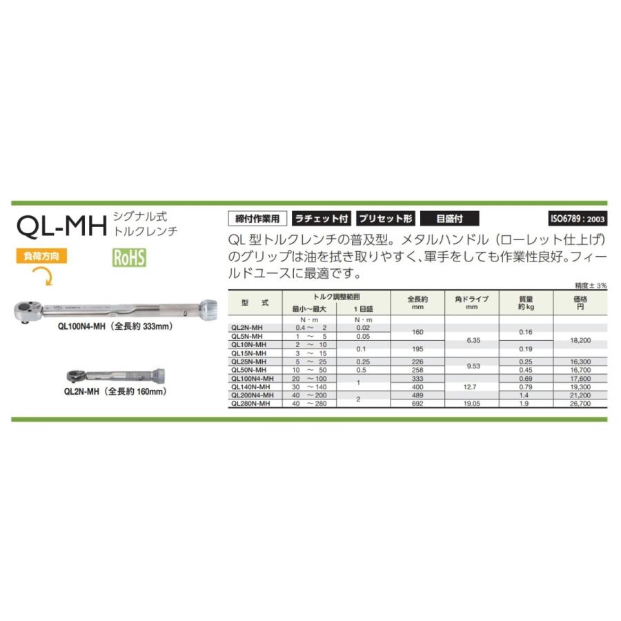 東日製作所 トーニチ TOHNICHI シグナル式トルクレンチ QL25N-MH