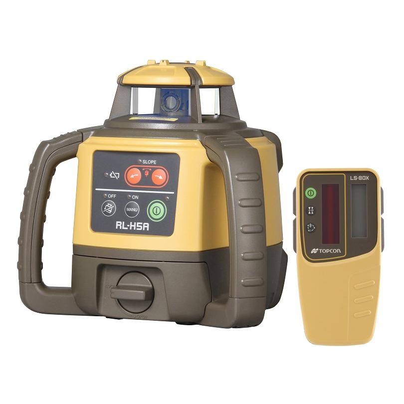 代引き不可  Tajima タジマ  トプコン  ローテーティングレーザーRL-H5A・充電池・受光器LS-80Xセット  RL-H5ARB  球面三脚付の画像