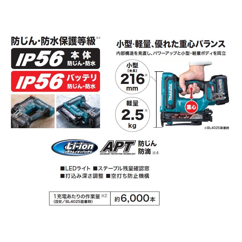 マキタ makita 40Vmax 10mm充電式タッカ ST002GRDX 2.5Ah電池2個 マキタ makita 40Vmax 10mm充電式タッカ ST002GRDX 2.5Ah電池2個