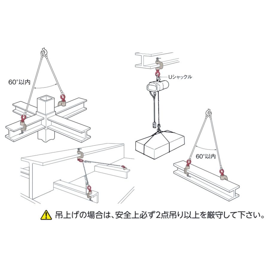 スーパーツー重1ル　スクリューカムクランプ 吊クランプ引張治具兼用型（スイベルタイプツイストカム式）SUC1S　基本使用荷t｜handskotera｜07