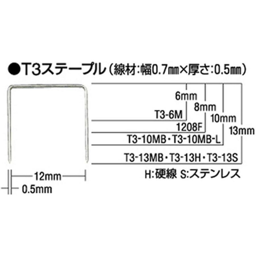 店舗在庫品  MAX マックス  T3ステープル　針　T3-10MB-L　１箱（2000本入）｜handskotera｜04