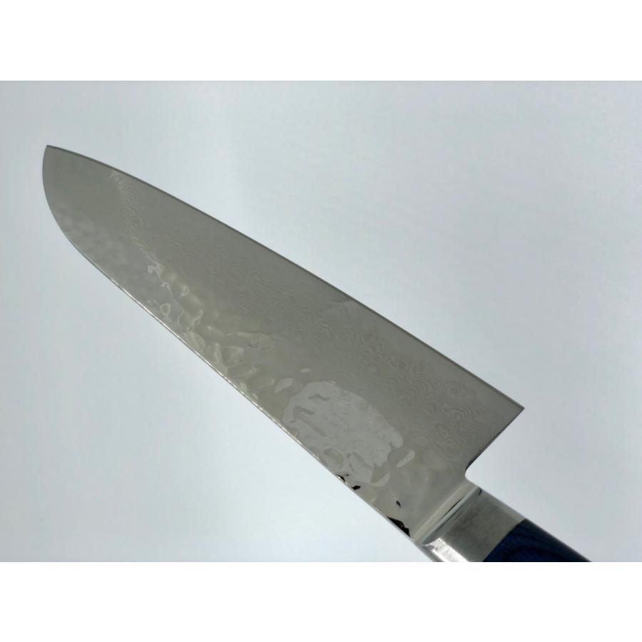豊栄 V金10号 鎚目 33積層鋼鍛造 三徳型包丁180mm 共口金付 サヤ付 鎚