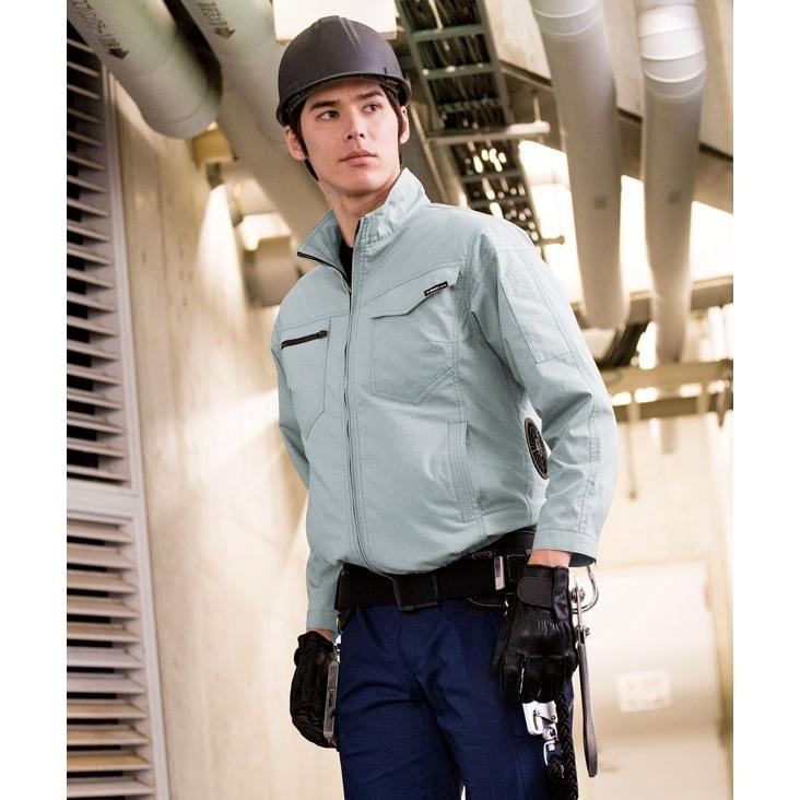 XEBEC 空調服 グレー Lサイズ ジーベック XEBEC 空調服 制電長袖ブルゾン (ポリエステル80