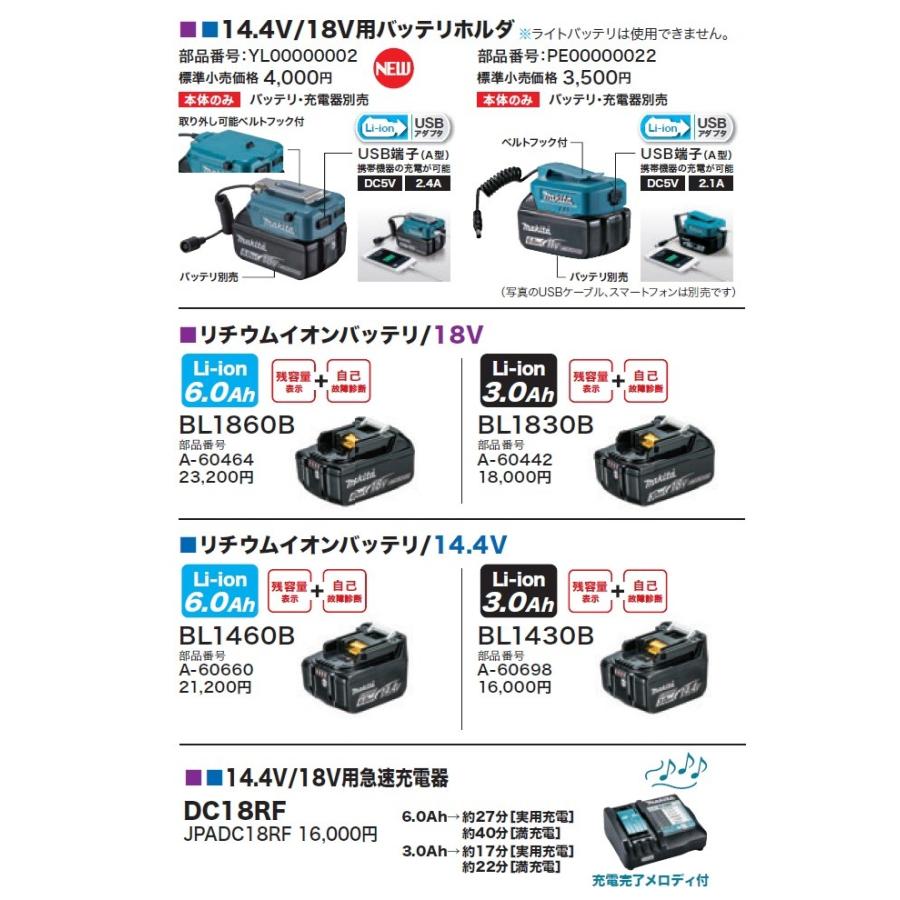 マキタ（makita） 10.8Vスライド式用バッテリホルダー YL00000001 USB