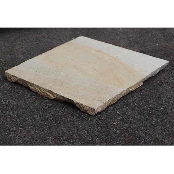 天然石 敷石 MINT ホワイト／ベージュ／イエロー系 約275mm×約275mm