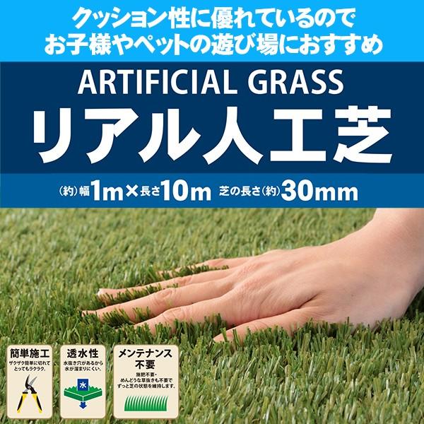 リアル人工芝 30mm 1m×10m 取寄せ商品 送料別見積 大型・割れ物