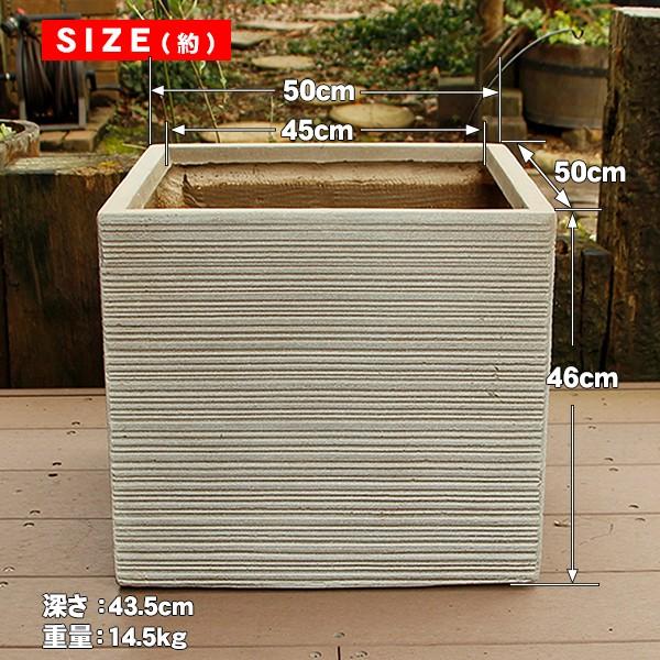 ストライプ模様の植木鉢 グレー 植木鉢 ファイバークレイ ストライプ 丸型 背低 21×21 ベージュ