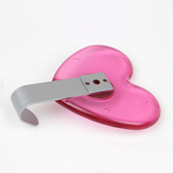 プラスチック・金属製壁用フック ハート ピンク ビス止め式 2052