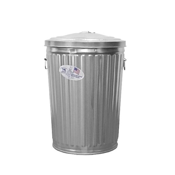 ゴミ箱 ブリキ缶 ふた付き 蓋 / メッキゴミ箱 小 約75L ブリキ バケツ 6519792 送料別 通常配送 の商品画像