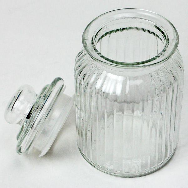 ソーダガラス ストライプキャニスター 105−3 高さ：約19cm