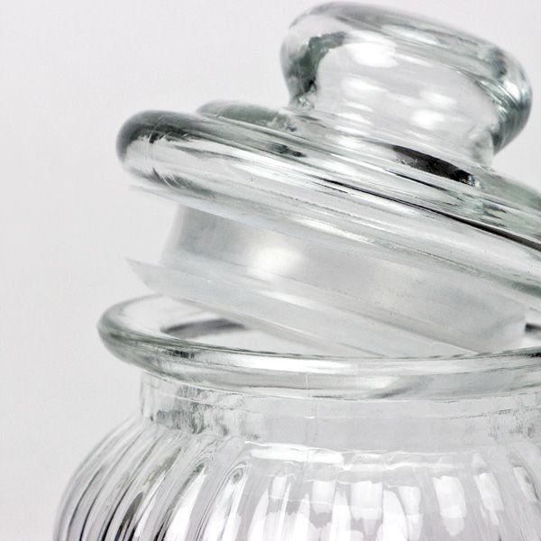 ソーダガラス ストライプキャニスター 105−3 高さ：約19cm