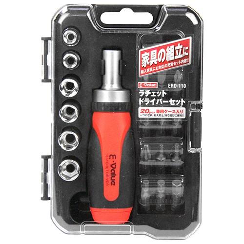 E.R.C HOT&Legacyドライバー 4本セット E-VALUE ラチェットドライバーセット ERD-110 （8246718） 送料区分A
