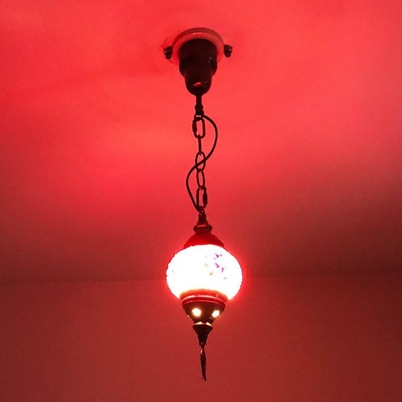 吊り下げ型シーリングランプ トルコ製 Sサイズ 《ガラス玉：W11cm H8cm