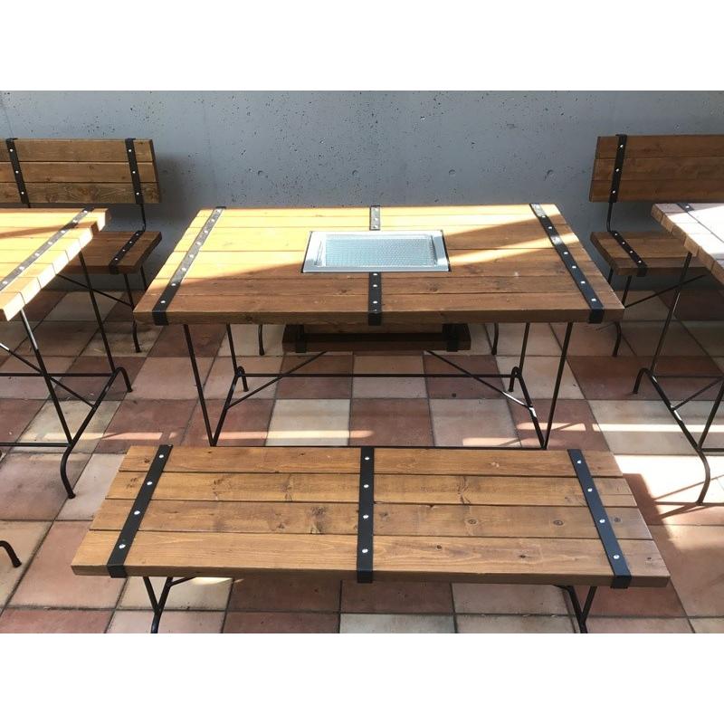アイアン バーベキューテーブル 5点セット テーブル 1 ベンチ大 ２ ベンチ小 ２ グリル付き インでもアウトでも使えるグランピング家具 Znavv2m8xv ハンズモア ヤフー店 通販 Yahoo ショッピング