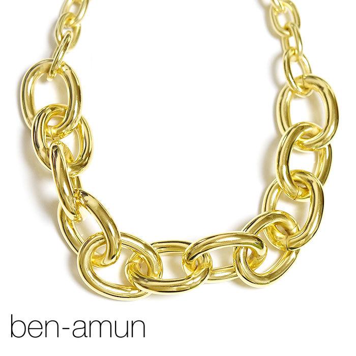 ★ BEN AMUN ベンアムン ボリューム 大きめ チェーン デザイン ネックレス 24金仕上げ Monah Necklace Gold