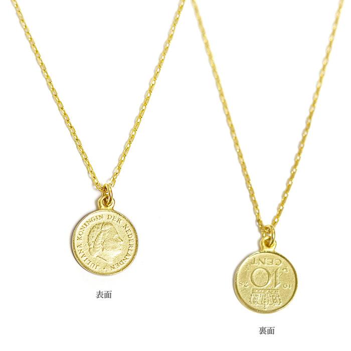 BEN AMUN ベンアムン オランダ 硬貨 コインネックレス ゴールド ネックレス 24金仕上げ JULIANA KONINGIN DER NEDERLANDEN Coin Necklace Gold｜handsoftheworld｜02