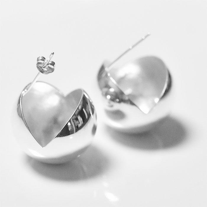 BULBS バルブス まん丸 ボール シルバー スタッズ ピアス SV925 ラージ 大きめ Bowiea volubilis Lサイズ Silverの画像