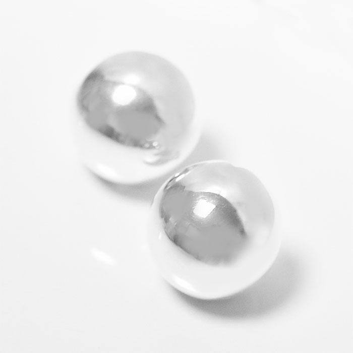BULBS バルブス まん丸 ボール シルバー スタッズ ピアス SV925 ラージ 大きめ Bowiea volubilis Lサイズ Silverの画像