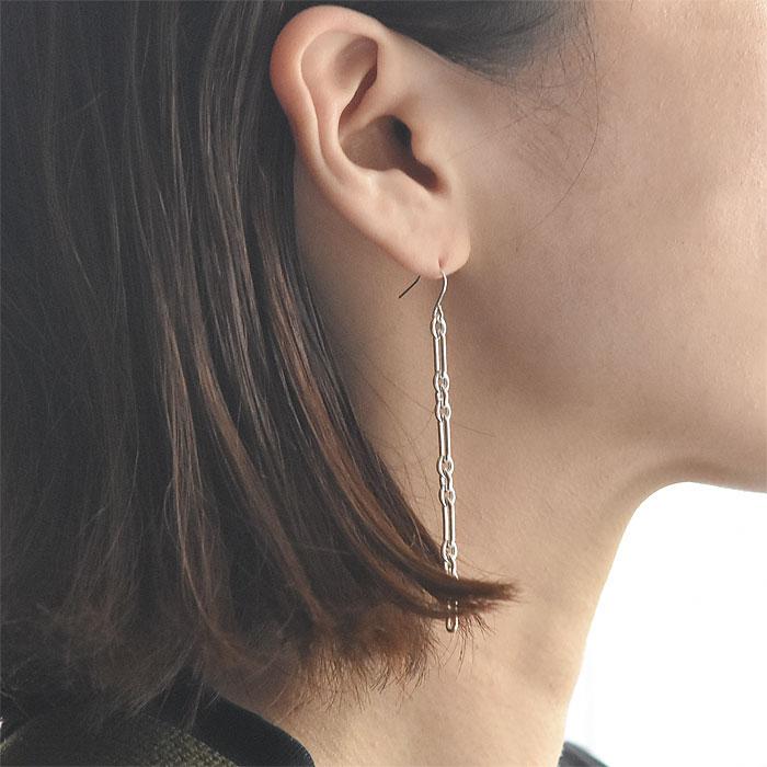 BULBS バルブス オーバル 楕円形 ロング チェーン フック ピアス シルバー SV925 Tweedia brunonis Silver_2