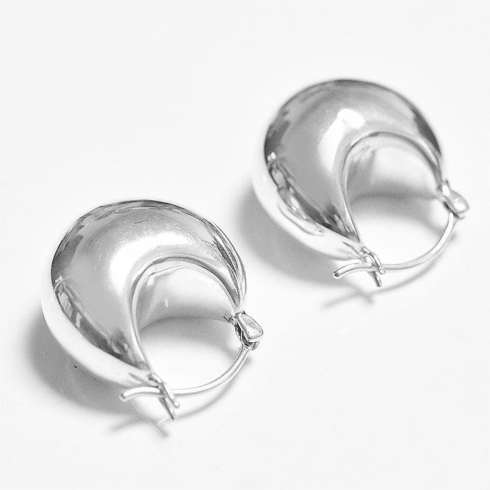 BULBS バルブス ぷっくり ボリューム ドーム シルバー フープ ピアス SV925 Calceolaria biflora Silver BULBS