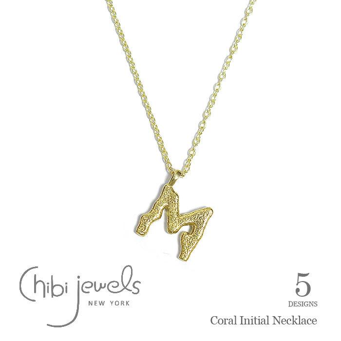 ★ chibi jewels チビジュエルズ 5デザイン 珊瑚 サンゴ モチーフ イニシャル ゴールド ネックレス Coral Initial Necklace Gold