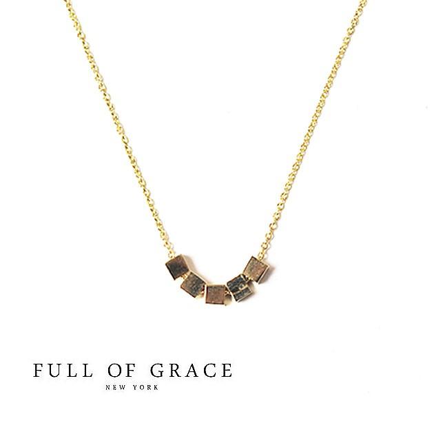 ★  FULL OF GRACE フルオブグレイス モダンコレクション キューブ ゴールド ネックレス Cube Necklace( Gold)｜handsoftheworld