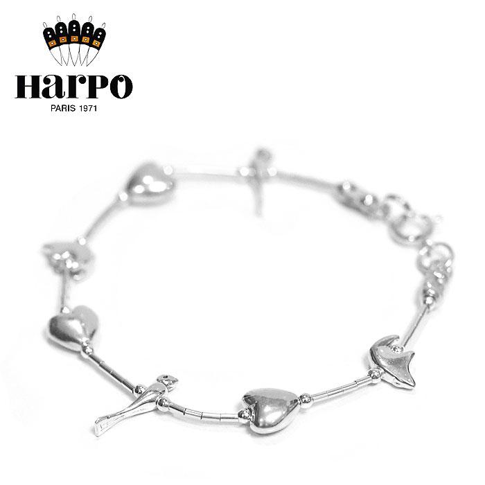 ≪HARPO≫ アルポ パルポ ハート 鳥 バード クマ モチーフ チャーム シルバー ビーズ ブレスレット ズニ ナバホ SV925 Fetish Bracelet (Silver)の画像