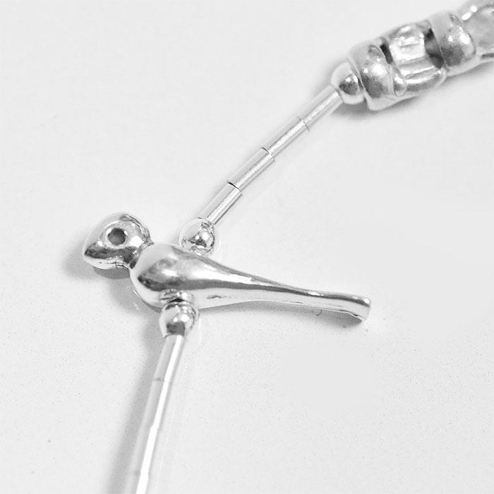 ≪HARPO≫ アルポ パルポ ハート 鳥 バード クマ モチーフ チャーム シルバー ビーズ ブレスレット ズニ ナバホ SV925 Fetish Bracelet (Silver)の画像