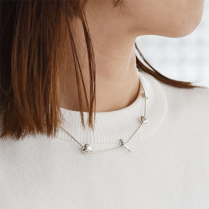 ≪HARPO≫ アルポ パルポ ハート 動物 アニマル モチーフ 鳥 バード クマ シルバー ネックレス ズニ ナバホ SV925 Fetish Necklace (Silver)の画像