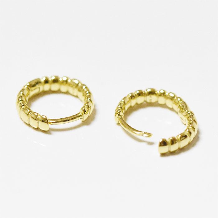 Jackie Mack ジャッキー マック 小ぶり 小さめ フープ ピアス 幅広 ゴールド 18金コーティング仕上げ APOLLO HUGGIES EARRINGS Gold_2