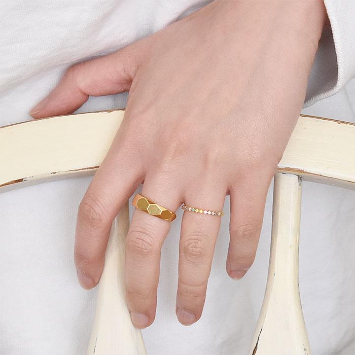 Jackie Mack ジャッキー マック ボリューム 幅広 多面 デザイン リング 指輪 ゴールド Lunar Ring Gold_3
