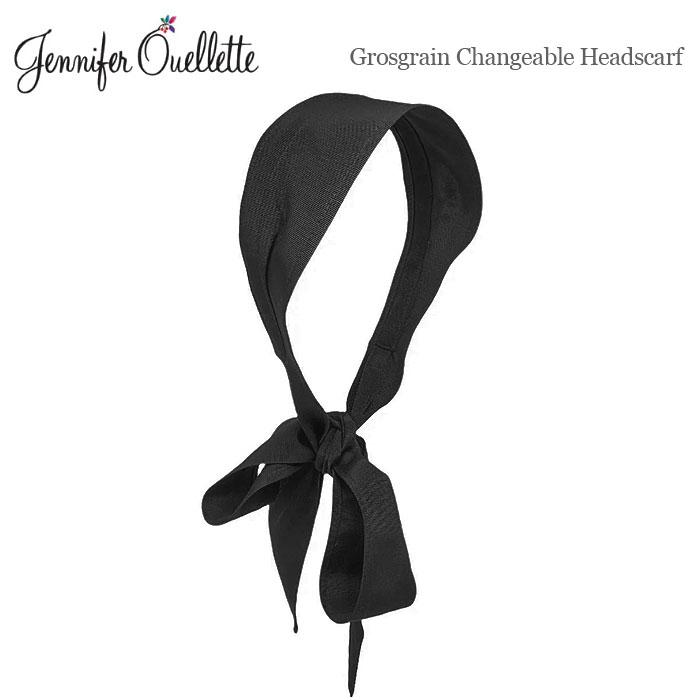 ≪Jennifer Ouellette≫ ジェニファーオーレット ブラック 黒 リボン スカーフ グログラン 幅広 カチューシャ ヘアバンド 3WAY Grosgrain Changeable Headscarfの画像