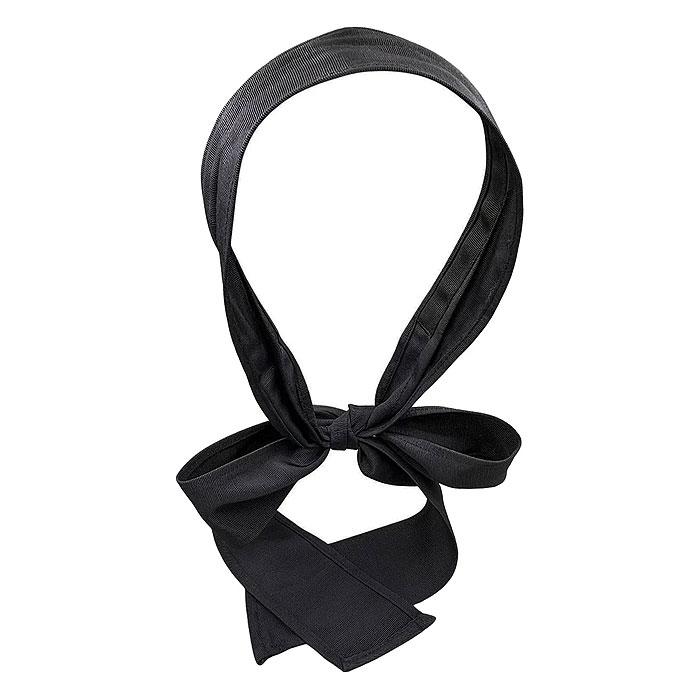 ≪Jennifer Ouellette≫ ジェニファーオーレット ブラック 黒 リボン スカーフ グログラン 幅広 カチューシャ ヘアバンド 3WAY Grosgrain Changeable Headscarfの画像