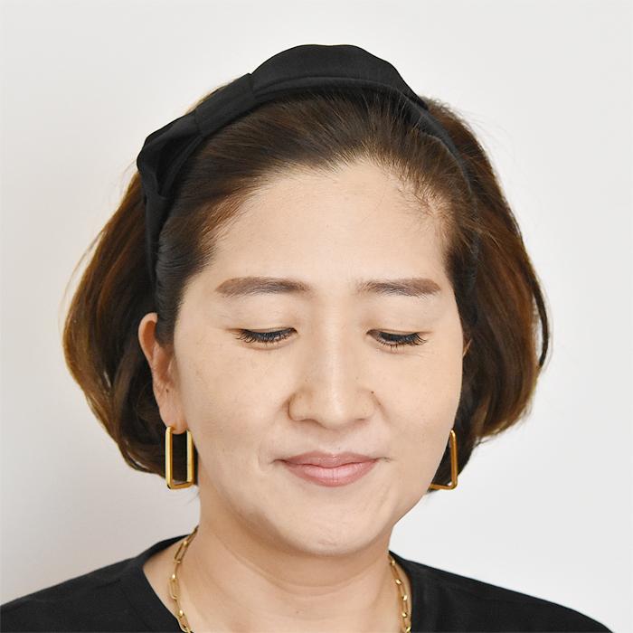 ≪Jennifer Ouellette≫ ジェニファーオーレット ブラック 黒 グログラン サイド リボン カチューシャ ヘアバンド Grosgrain Annette Bow Headband (Black)の画像