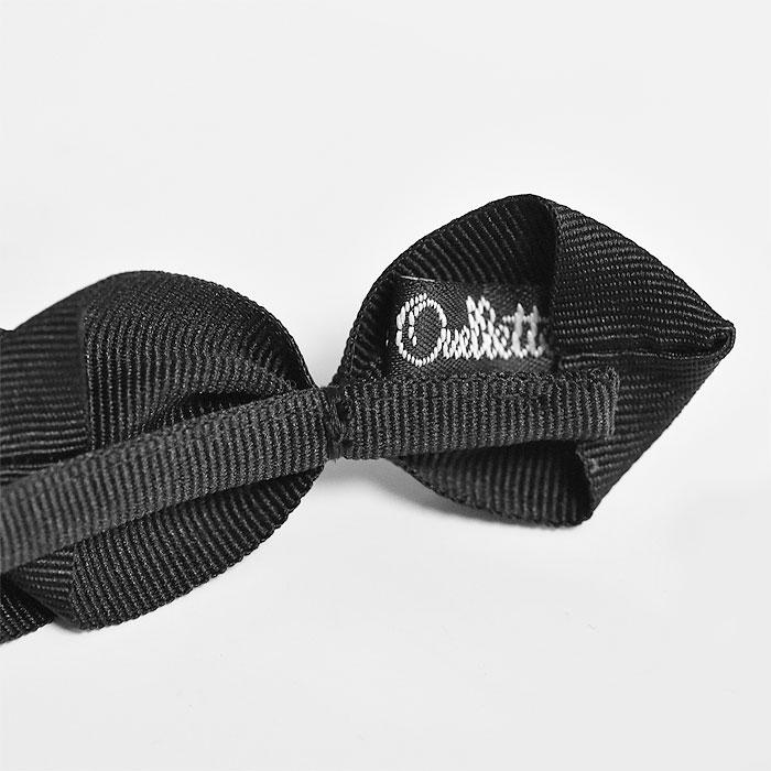 ≪Jennifer Ouellette≫ ジェニファーオーレット ブラック 黒 小ぶり リボン カチューシャ ヘアバンド ヘッドドレス Grosgrain Gabriela Headband (Black)の画像