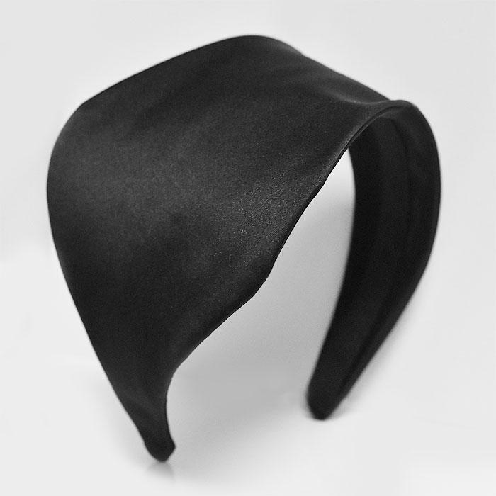≪Jennifer Ouellette≫ ジェニファーオーレット ブラック 黒 グログラン サテン 幅広 カチューシャ ヘアバンド Satin & Grosgrain Matisse Headbandの画像