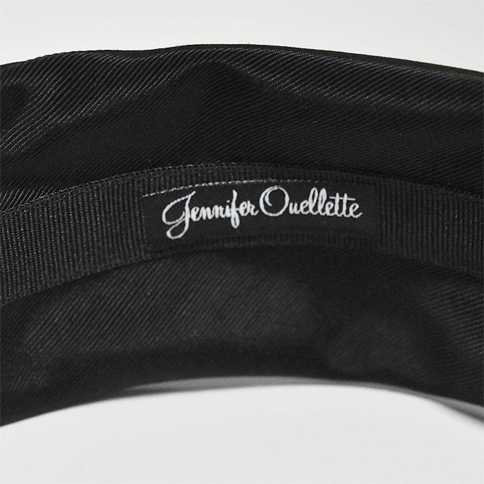 ≪Jennifer Ouellette≫ ジェニファーオーレット ブラック 黒 グログラン サテン 幅広 カチューシャ ヘアバンド Satin & Grosgrain Matisse Headbandの画像