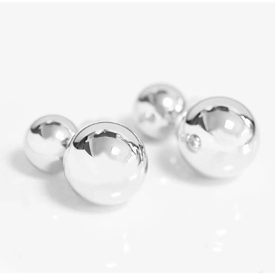 ≪LUV AJ≫ ラブエージェイ ダブル ボール ボリューム ピアス シルバー Double Ball Earrings (Silver) レディース ギフト ラッピング_2